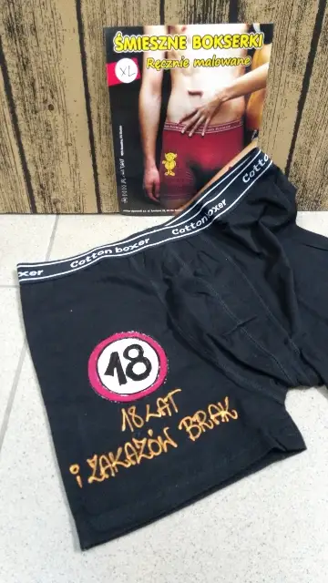 bokserki ręcznie malowane humor ''18''