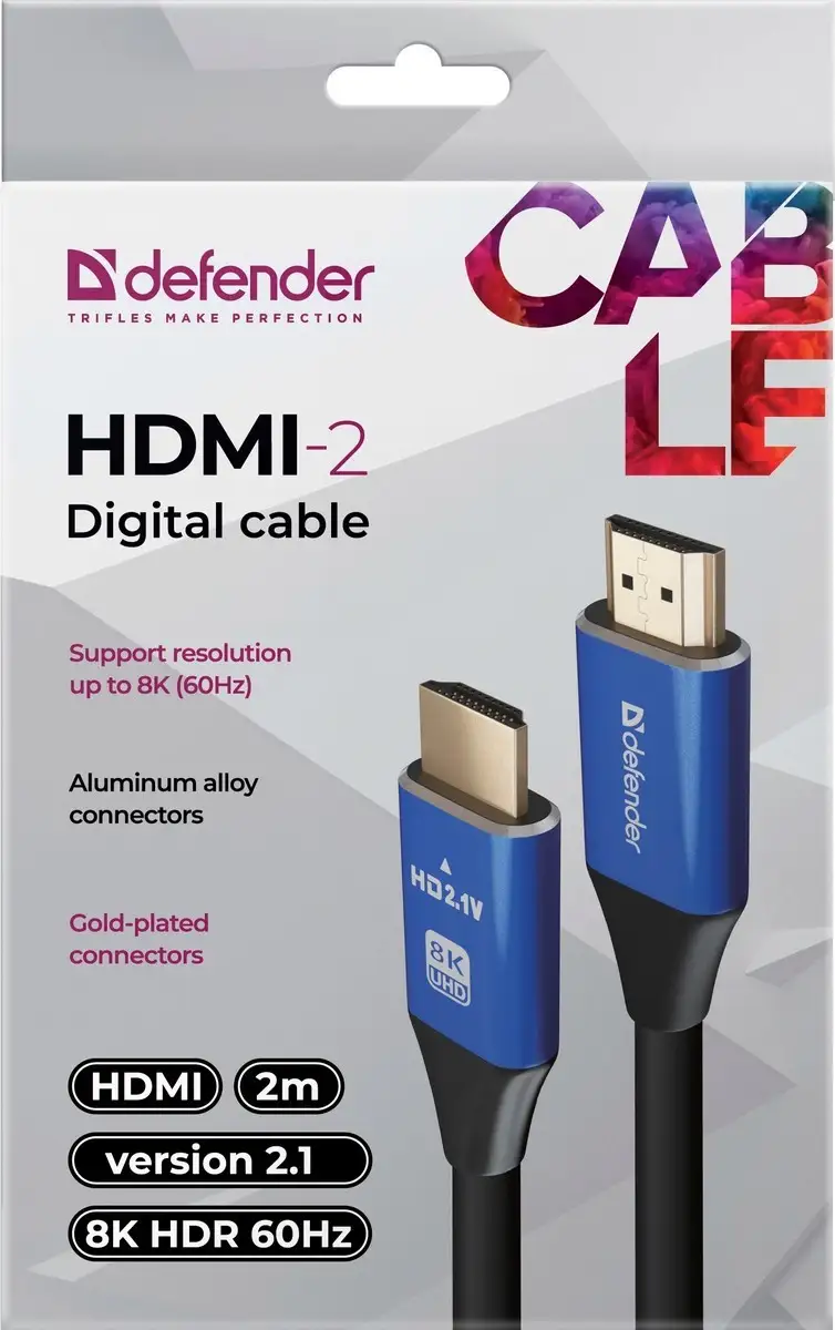 KABEL DEFENDER HDMI-HDMI 2,0m M/M v2.1 8K — 5