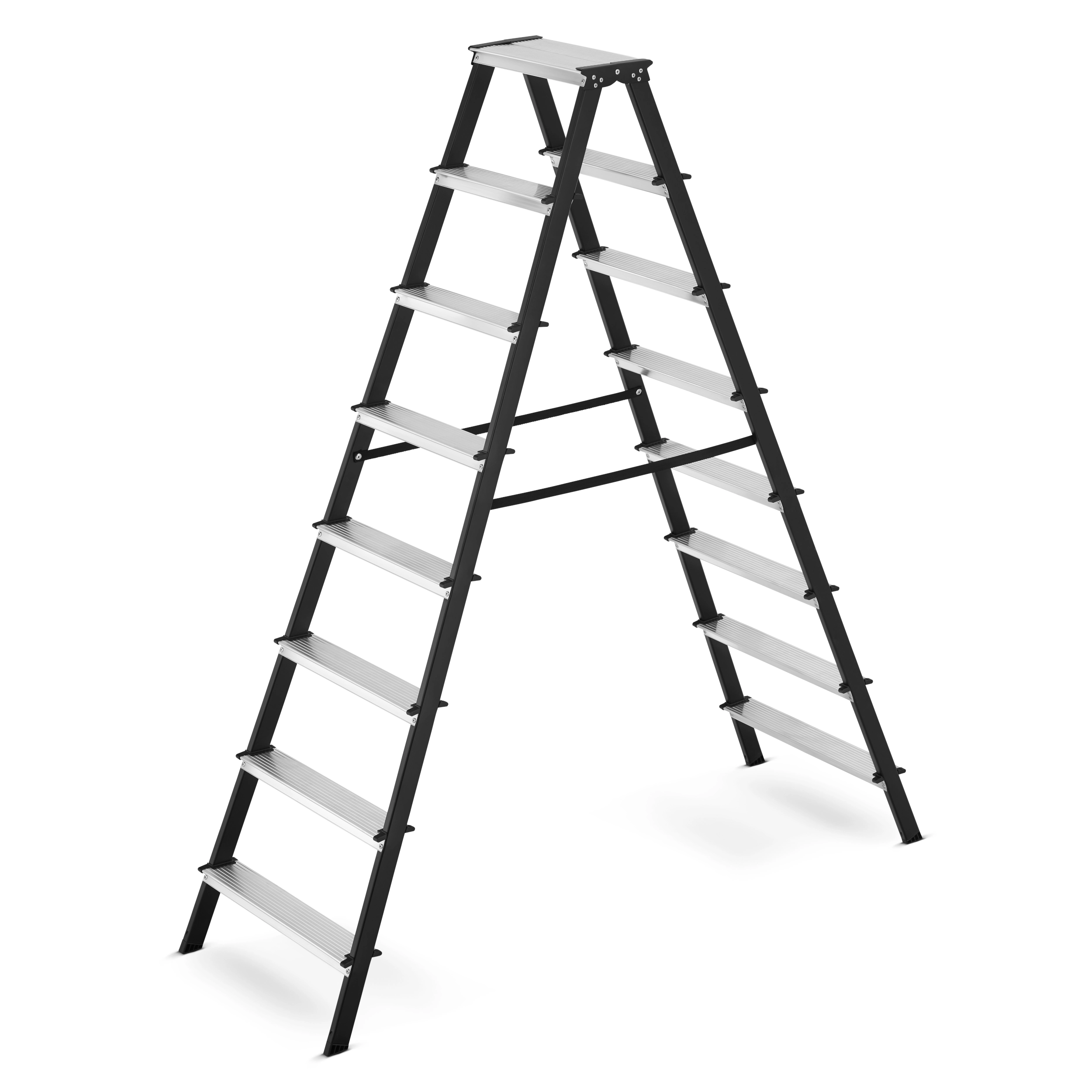 Drabina drabinka domowa 2x8 dwustronna składana MOCNA 150 kg HIGHER schodki — 2