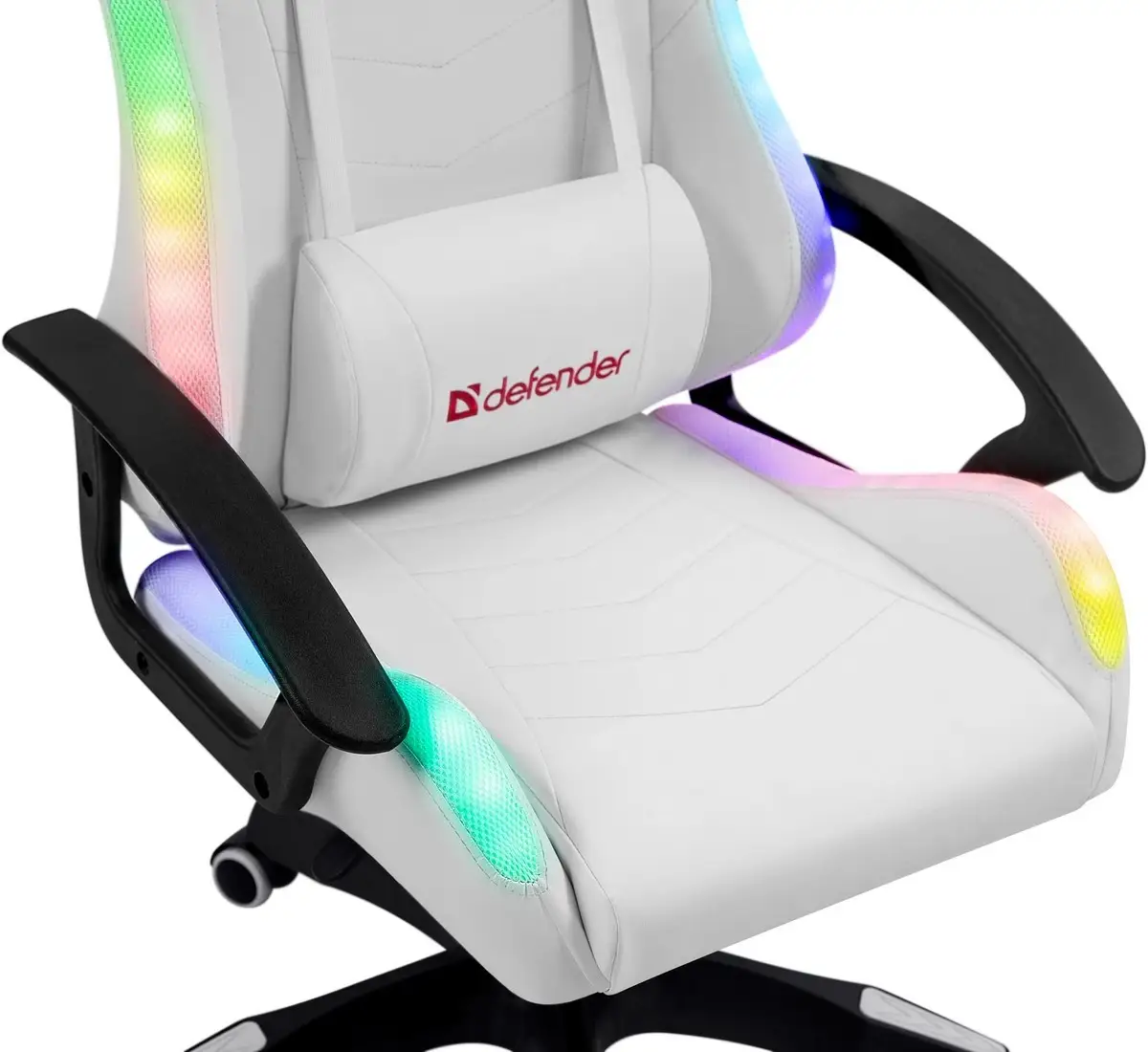FOTEL DEFENDER FACTOR X BIAŁY RGB GAMING — 17