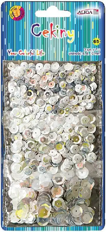 cekiny  6-8-10mm SREBRNE | MT-6605