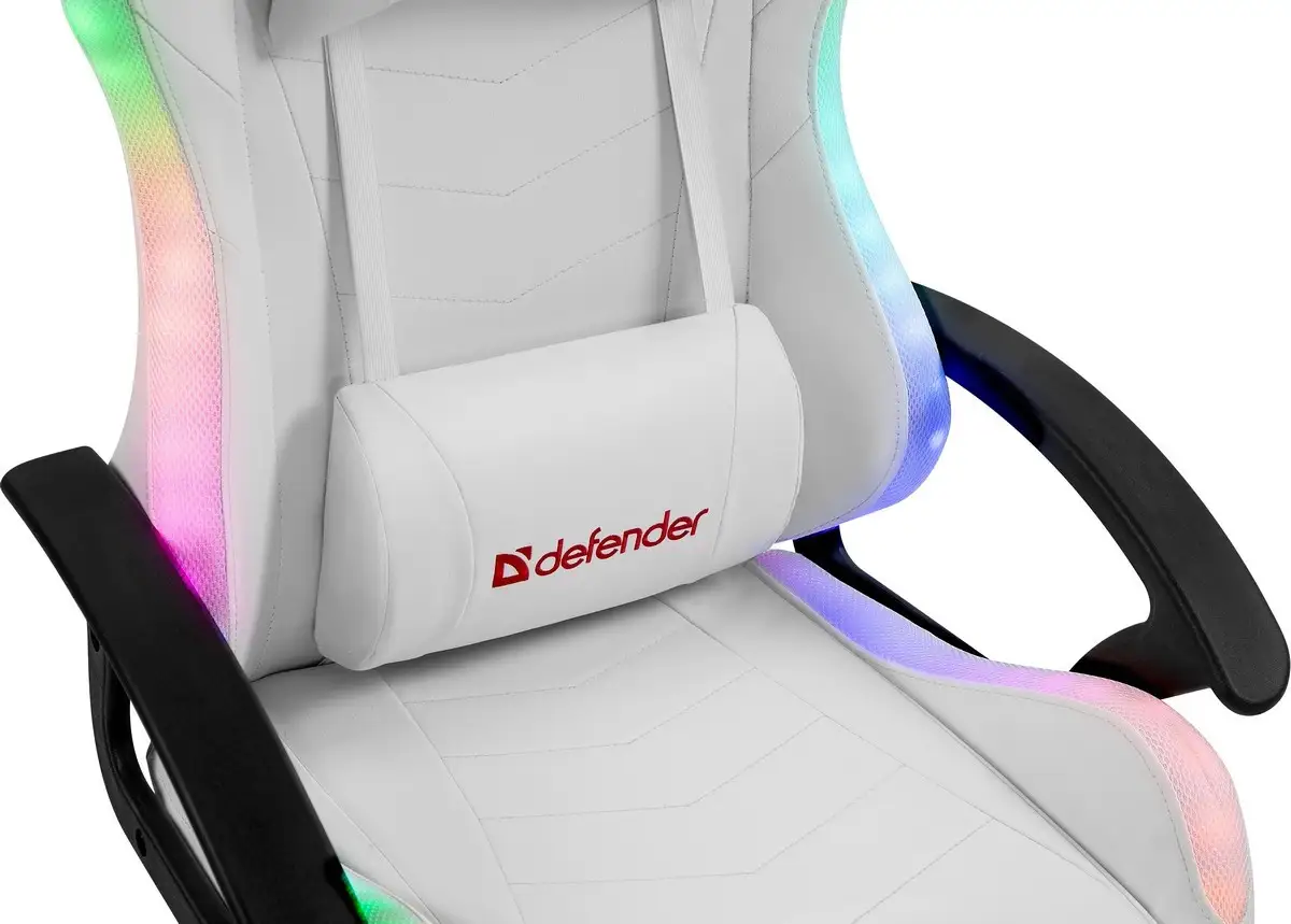 FOTEL DEFENDER FACTOR X BIAŁY RGB GAMING — 18