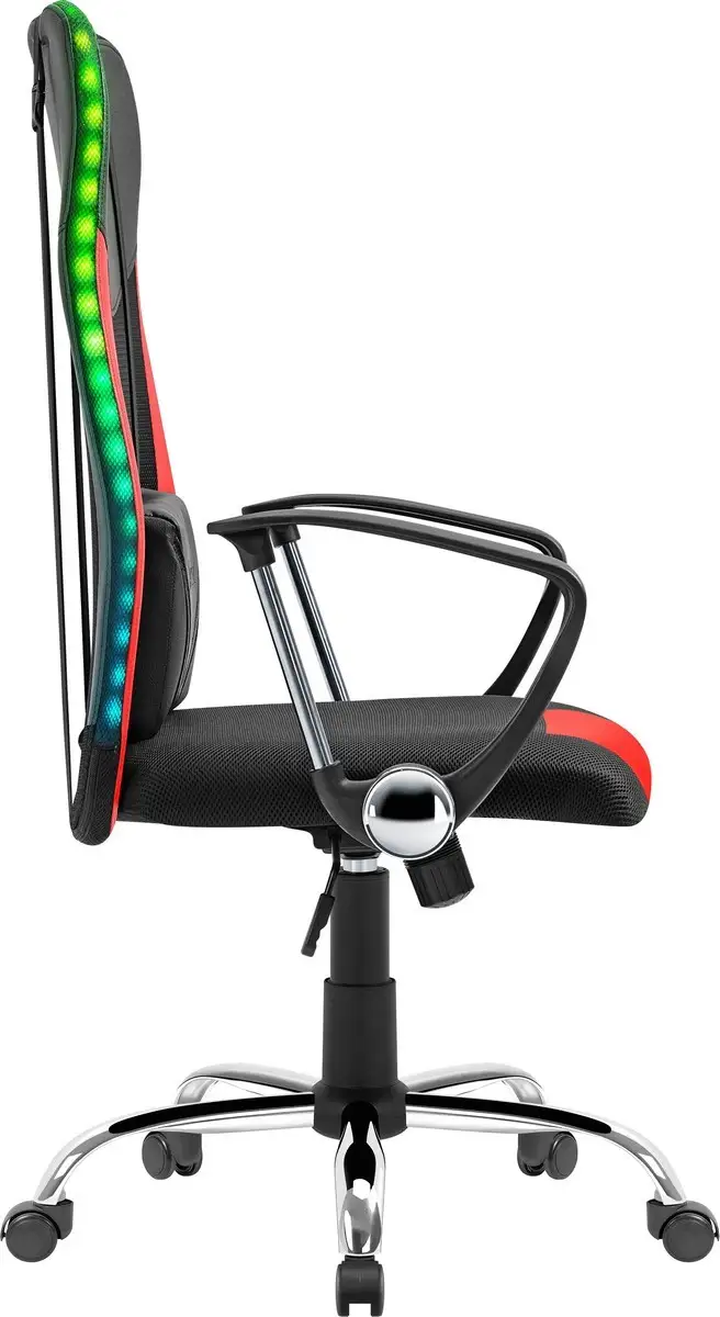 FOTEL DEFENDER WEST CZERWONO-CZARNY RGB GAMING — 4