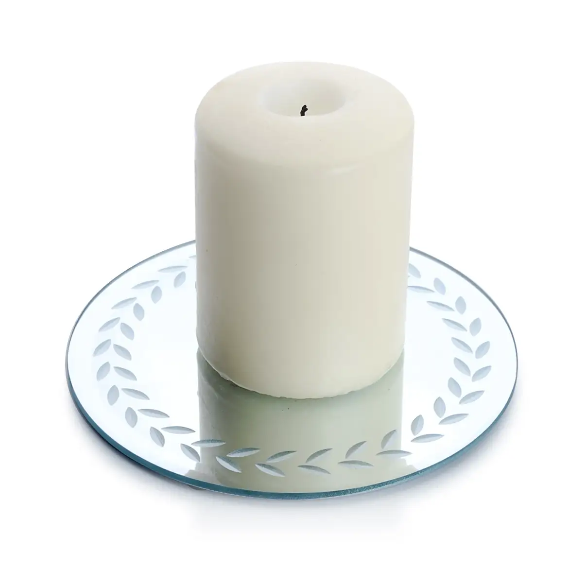 podstawka szklana 6szt. lusterko fi-15cm