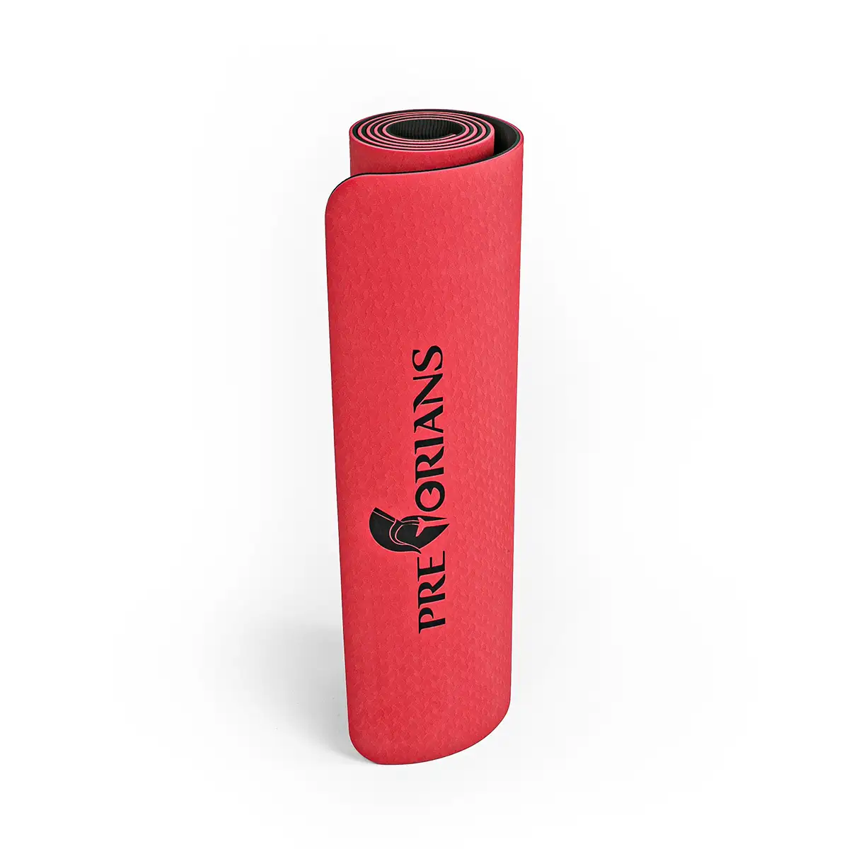 Mata do ćwiczeń fitness yogi 6mm TPE Pretorians czarno-czerwona — 3