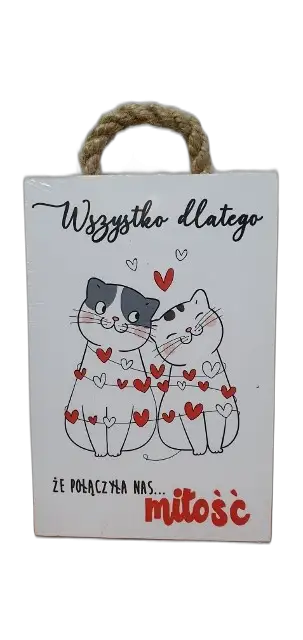 tabliczka/obraz do zawieszenia 10x15 WSZYSTKO DLATEGO.....