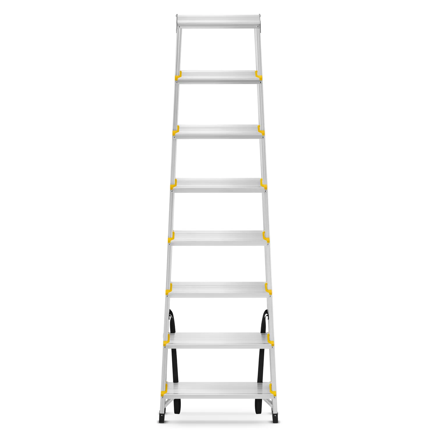 Drabina aluminiowa domowa dwustronna składana HIGHER 2x8 stopni taboret podnóżek schodek — 5