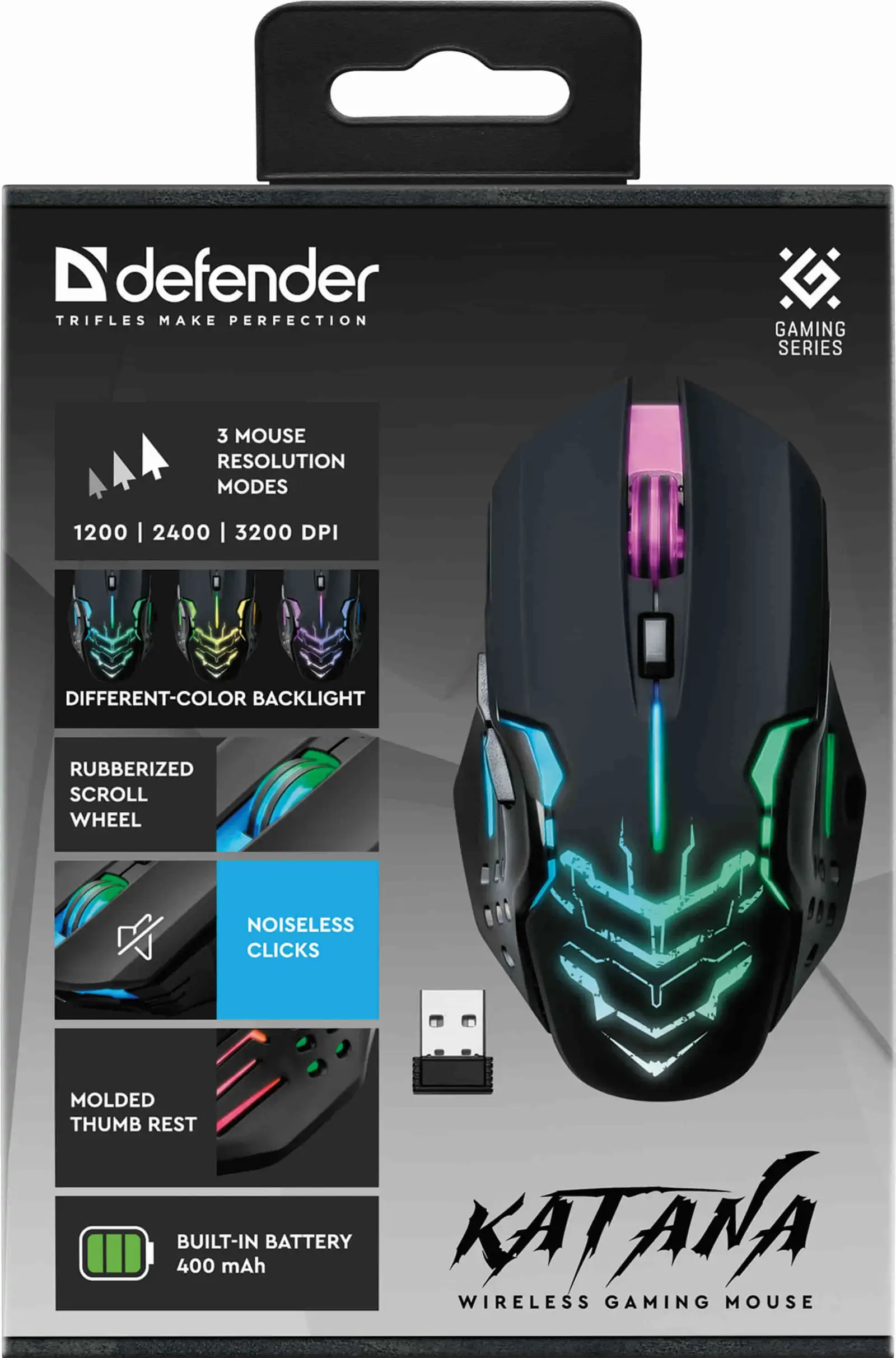 MYSZ DEFENDER GM-511 KATANA RF 3200dpi 7P CZARNA — 9