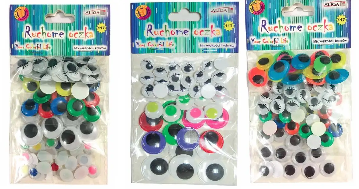 ruchome oczka 72szt. KOLOROWE | MT-6401
