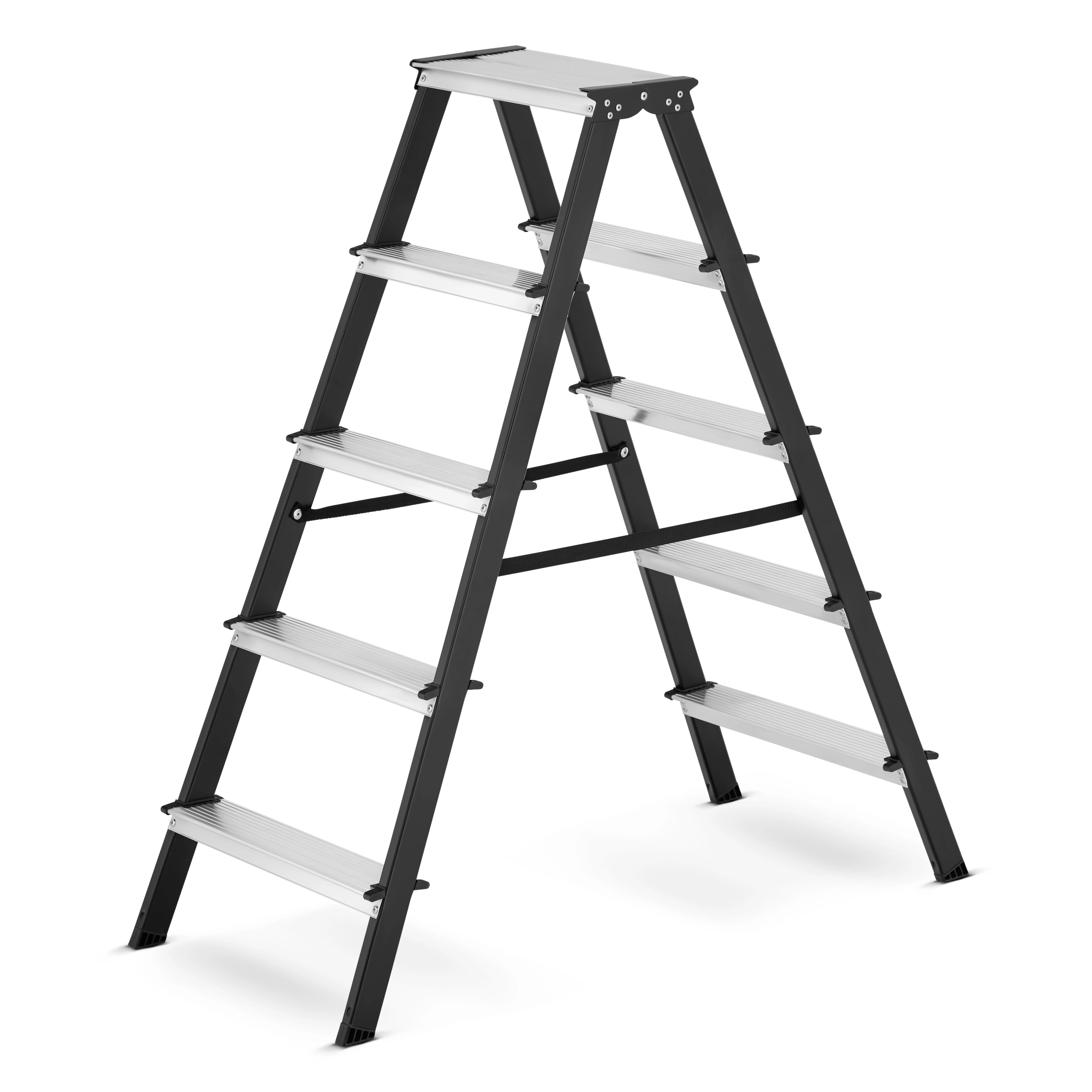 Drabina drabinka domowa 2x5 dwustronna składana MOCNA 150 kg HIGHER schodki — 2