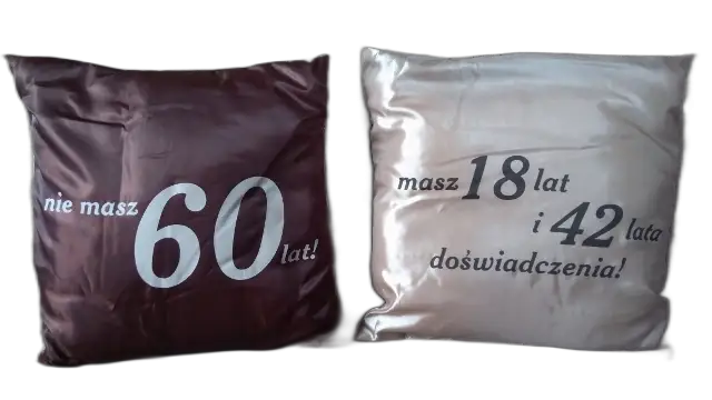 poduszka obustronna 40x40 URODZINY 60-tka — 2