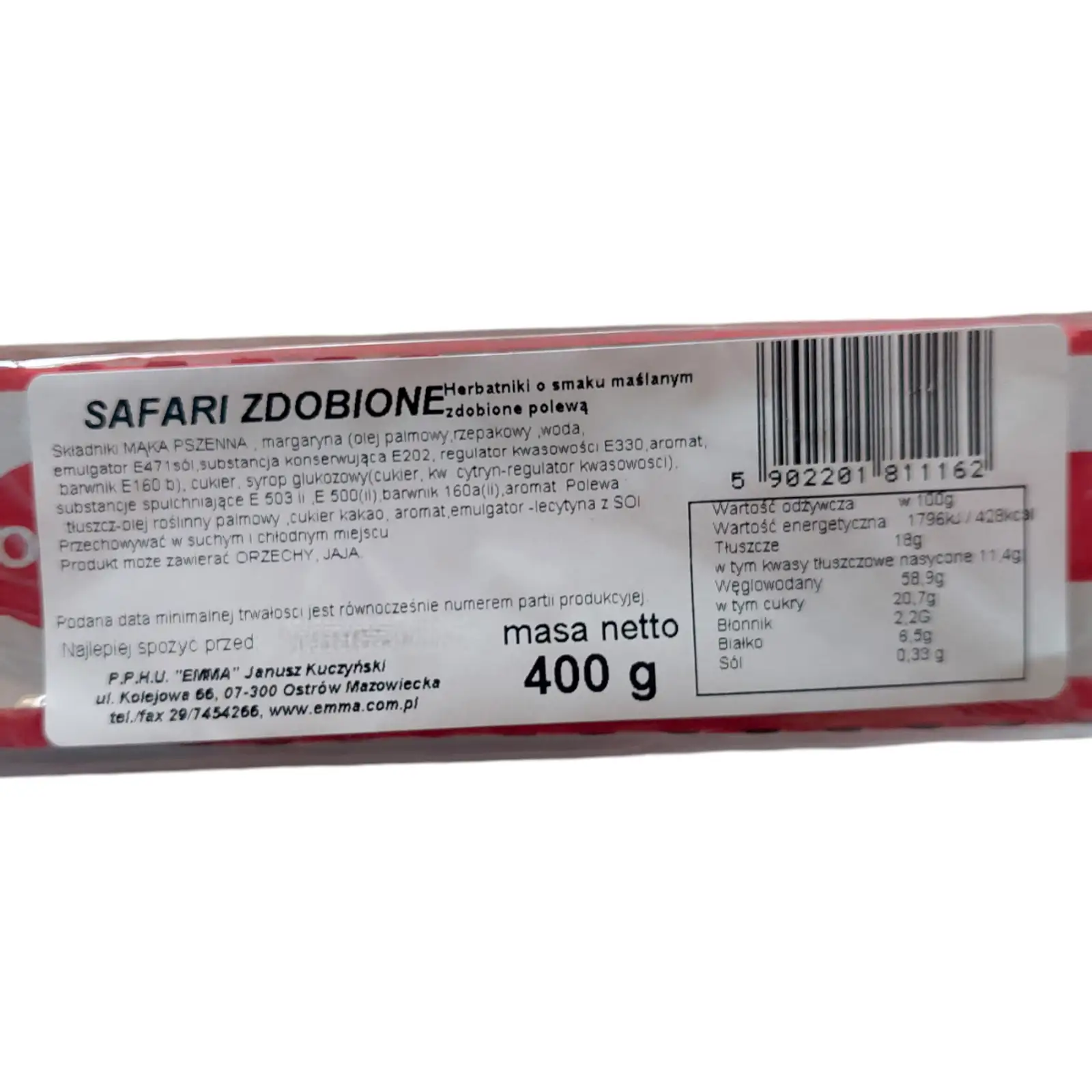 Ciastka kruche herbatniki o smaku maślanym 400g Safari Zdobione — 2