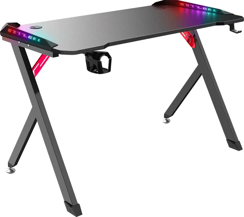 BIURKO DEFENDER SPIRIT RGB CZARNE GAMING — 3
