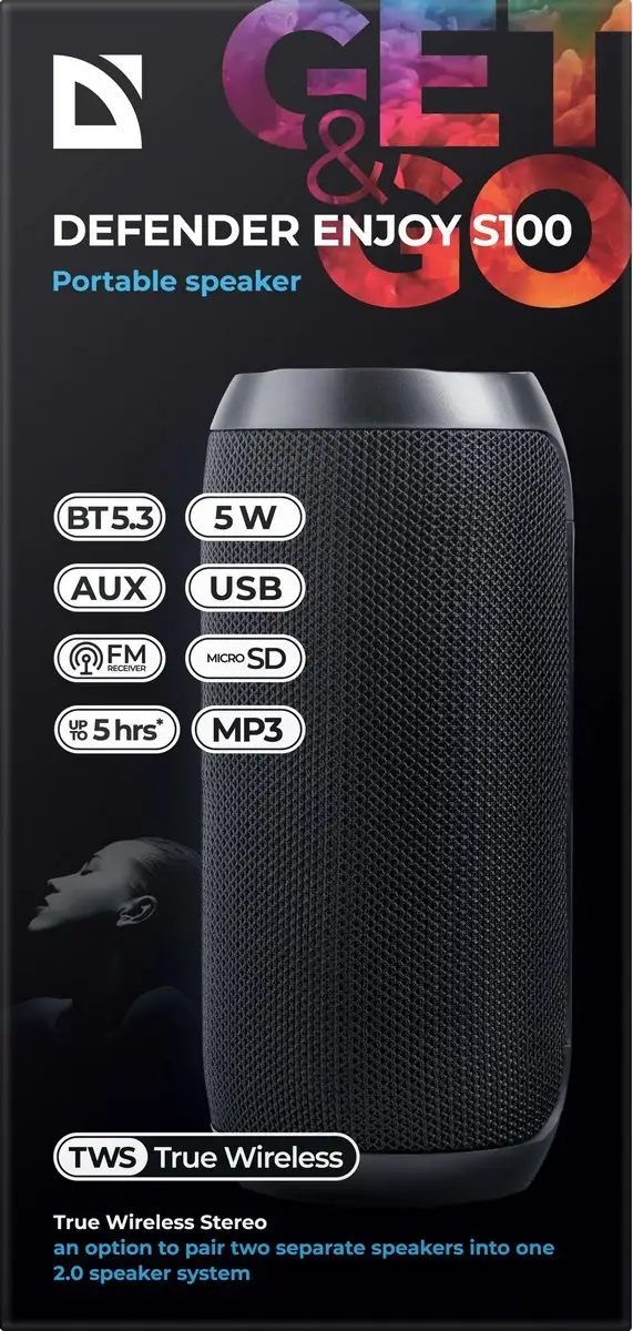 GŁOŚNIK DEFENDER ENJOY S100 BLUETOOTH CZARNY — 6