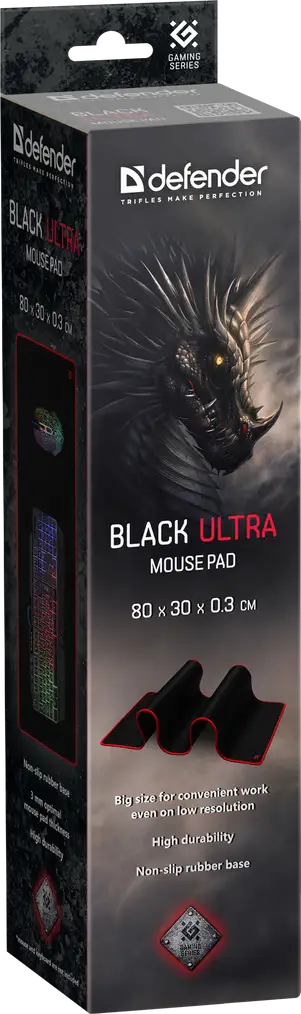 PODKŁADKA DEFENDER GAMING BLACK ULTRA 800x300x3mm — 8