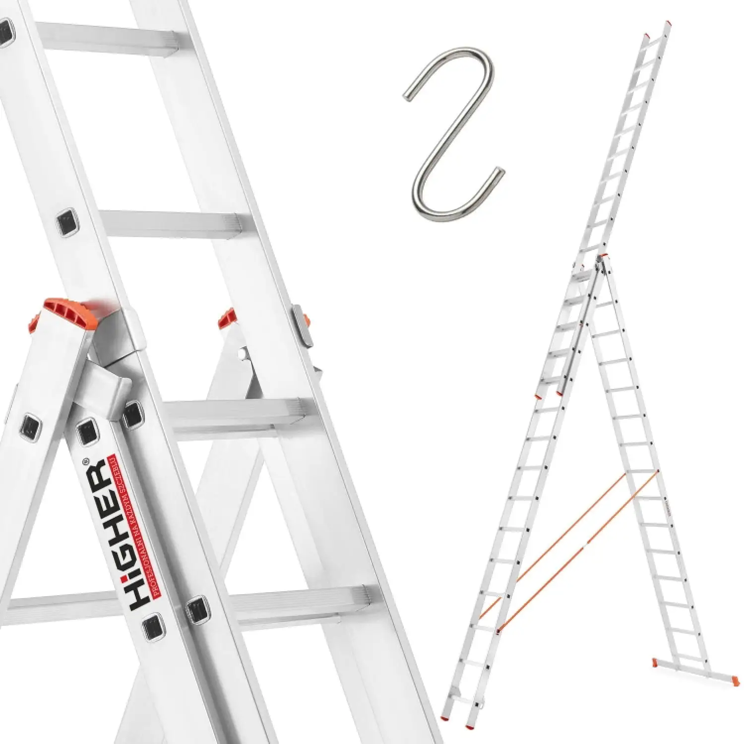 Drabina aluminiowa profesjonalna wielofunkcyjna HIGHER 3x13 seria 73PRO — 2