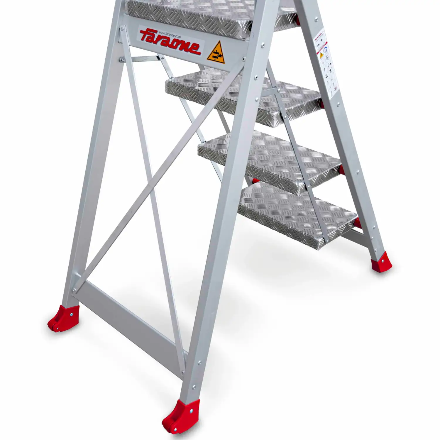 Drabina aluminiowa schody schodki magazynowe składane FARAONE SGP04.P.17 - 2,98 m — 7