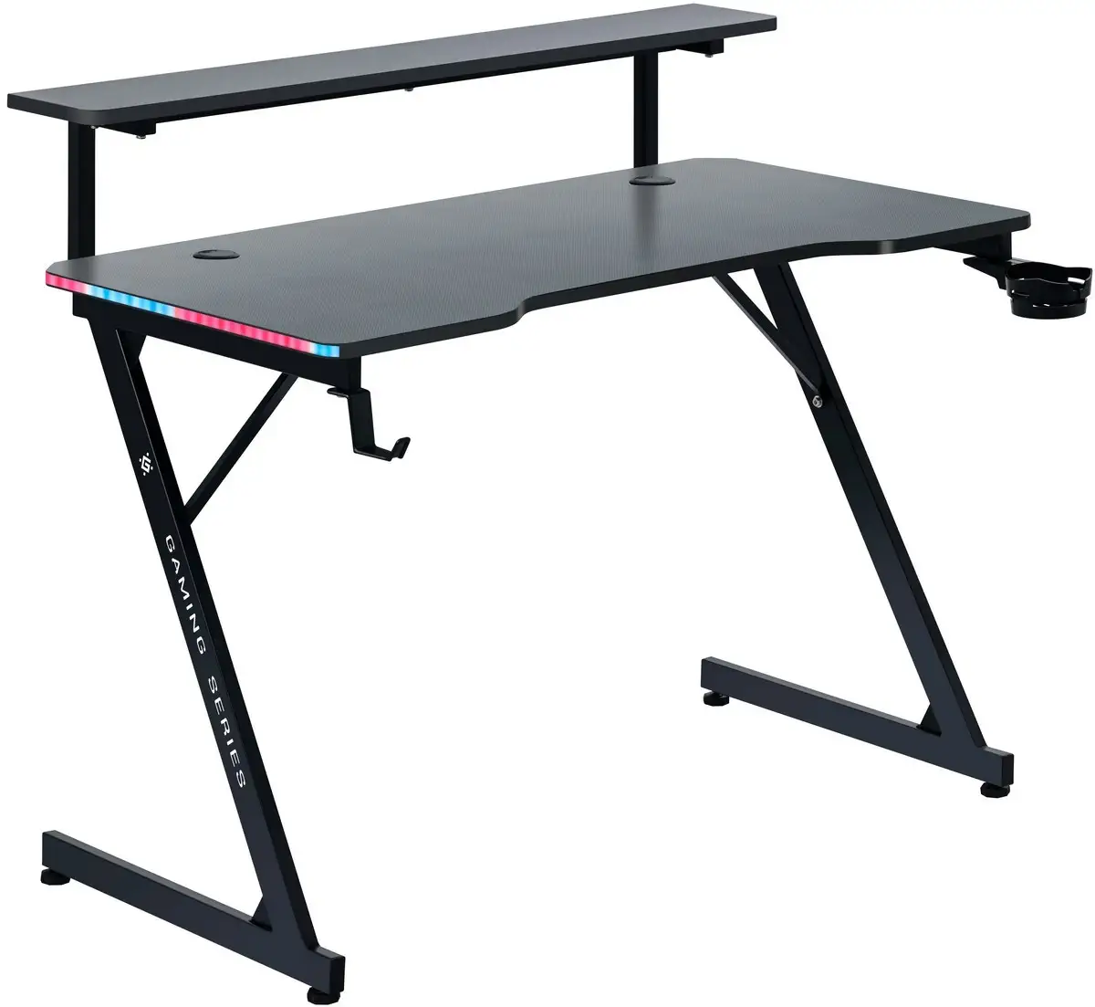 BIURKO DEFENDER ADAMANT CZARNE RGB GAMING — 6