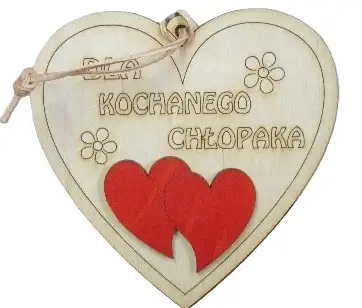 serce wiszące dla chłopaka, 12,5 x  12,5 cm — 2