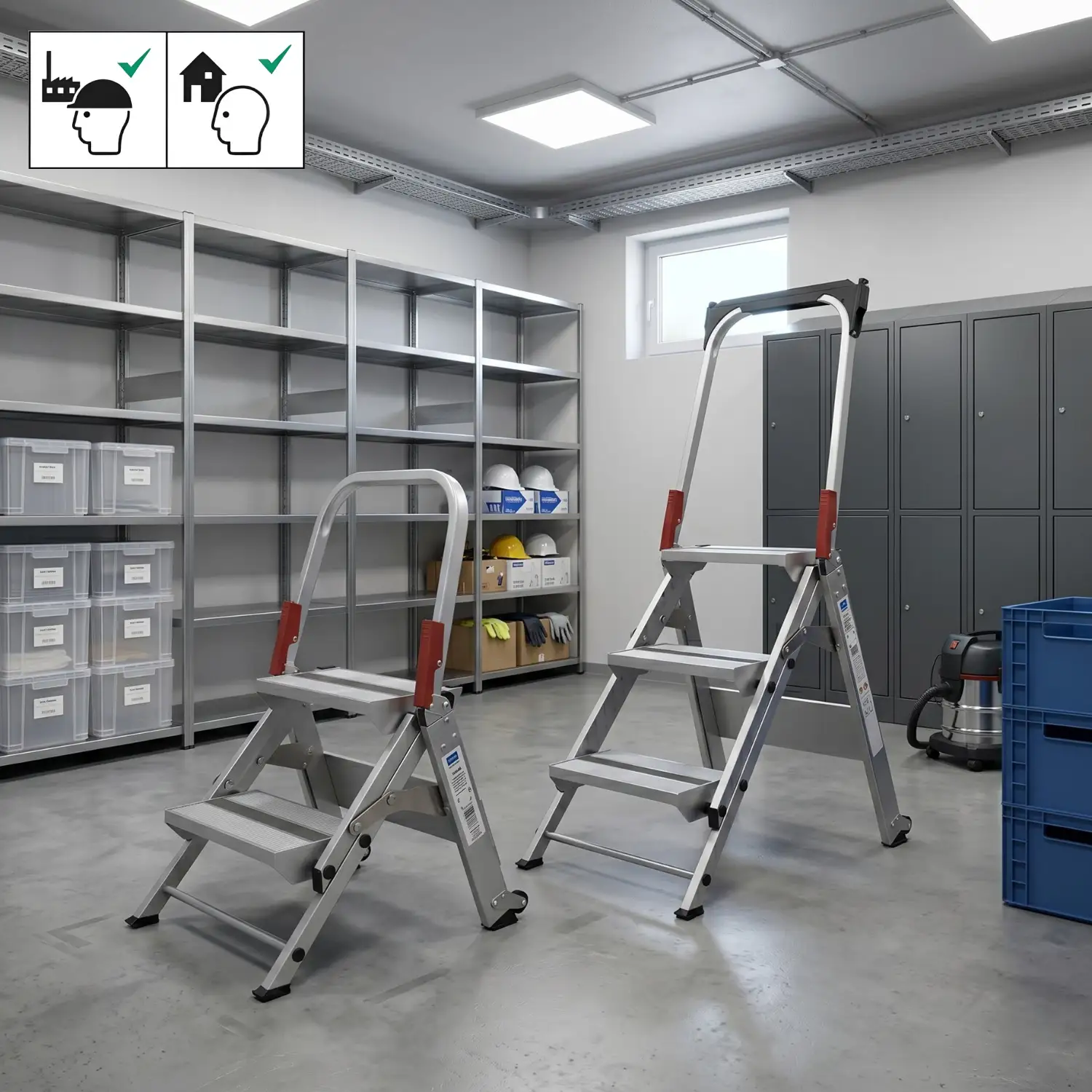 Profesjonalne schody schodki aluminiowe składane drabina GIERRE BP200 2,44m