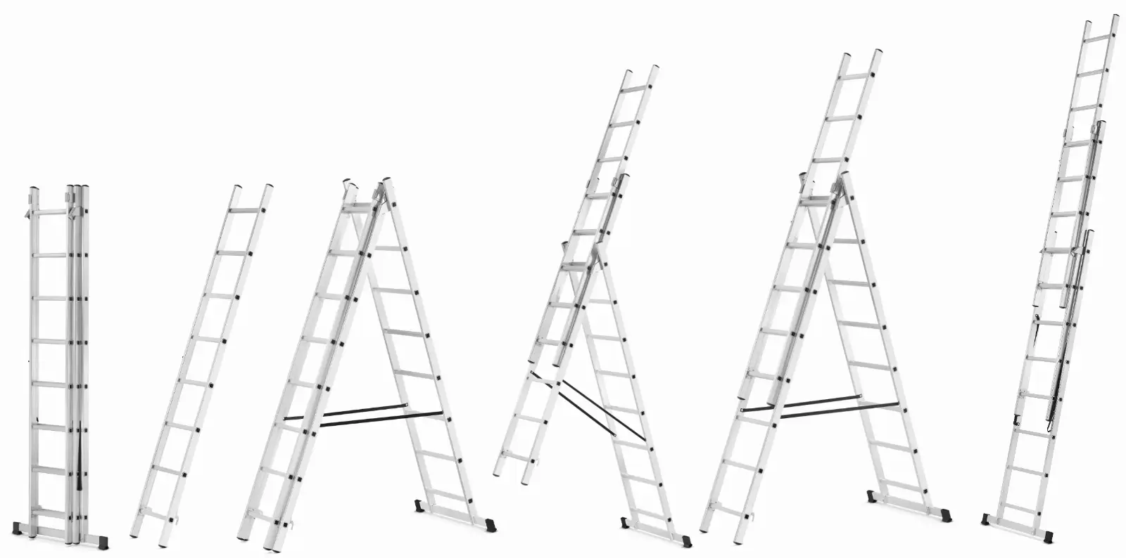 Drabina aluminiowa wielofunkcyjna z adaptacją na schody 3x8 HIGHER 150kg