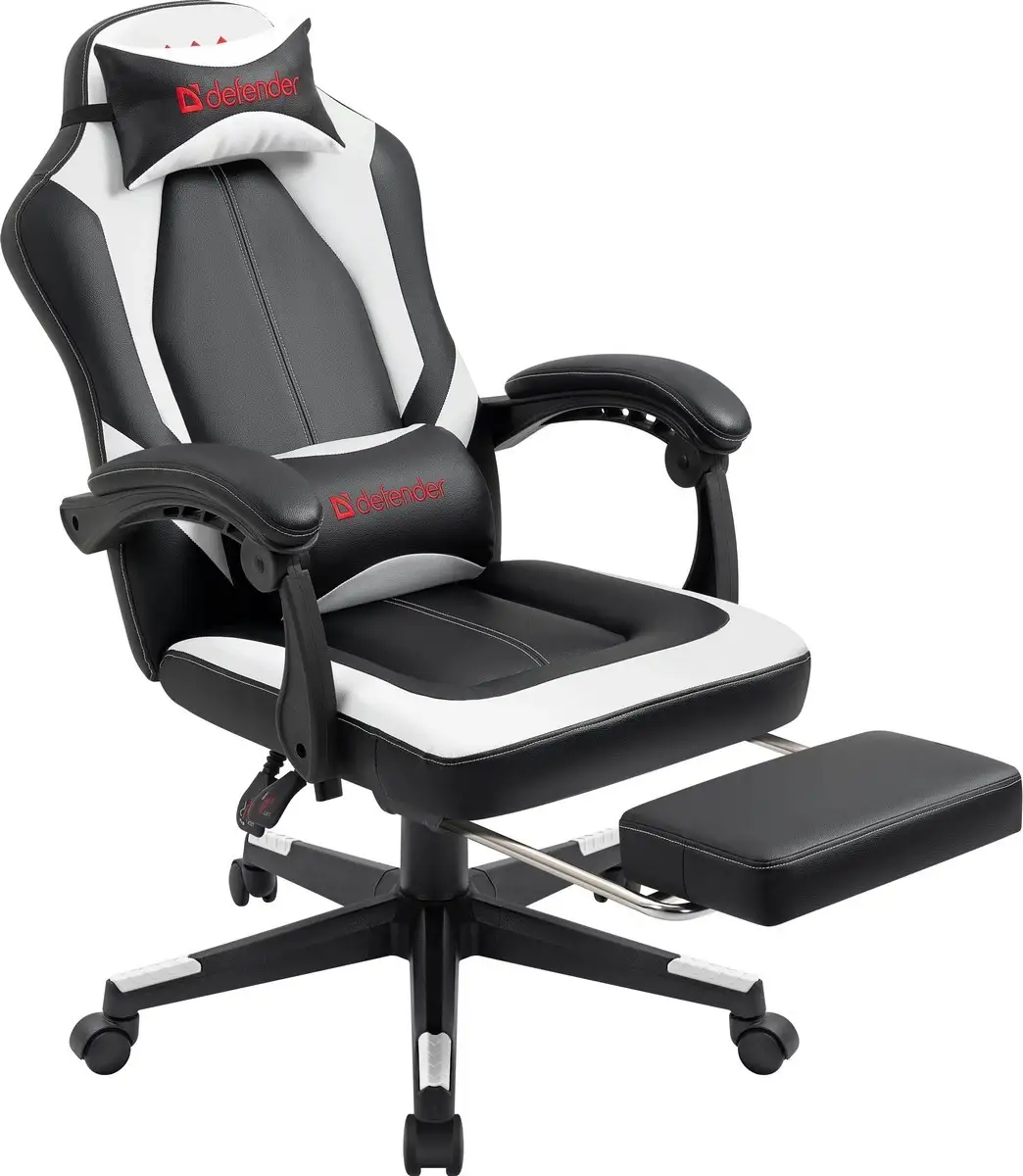 FOTEL DEFENDER APOLLO BIAŁO-CZARNY GAMING — 3
