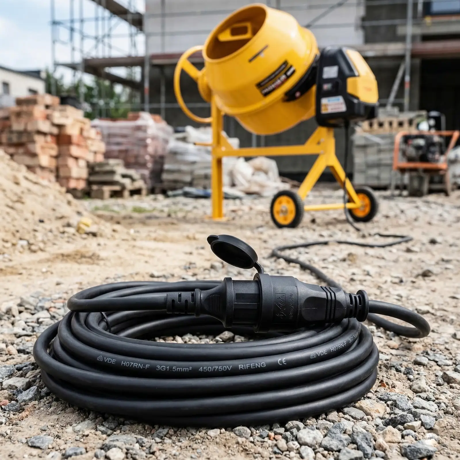 Przedłużacz warsztatowy budowlany YATO przewód 3x1,5 mm H07RN-F 5 metrów długości — 5