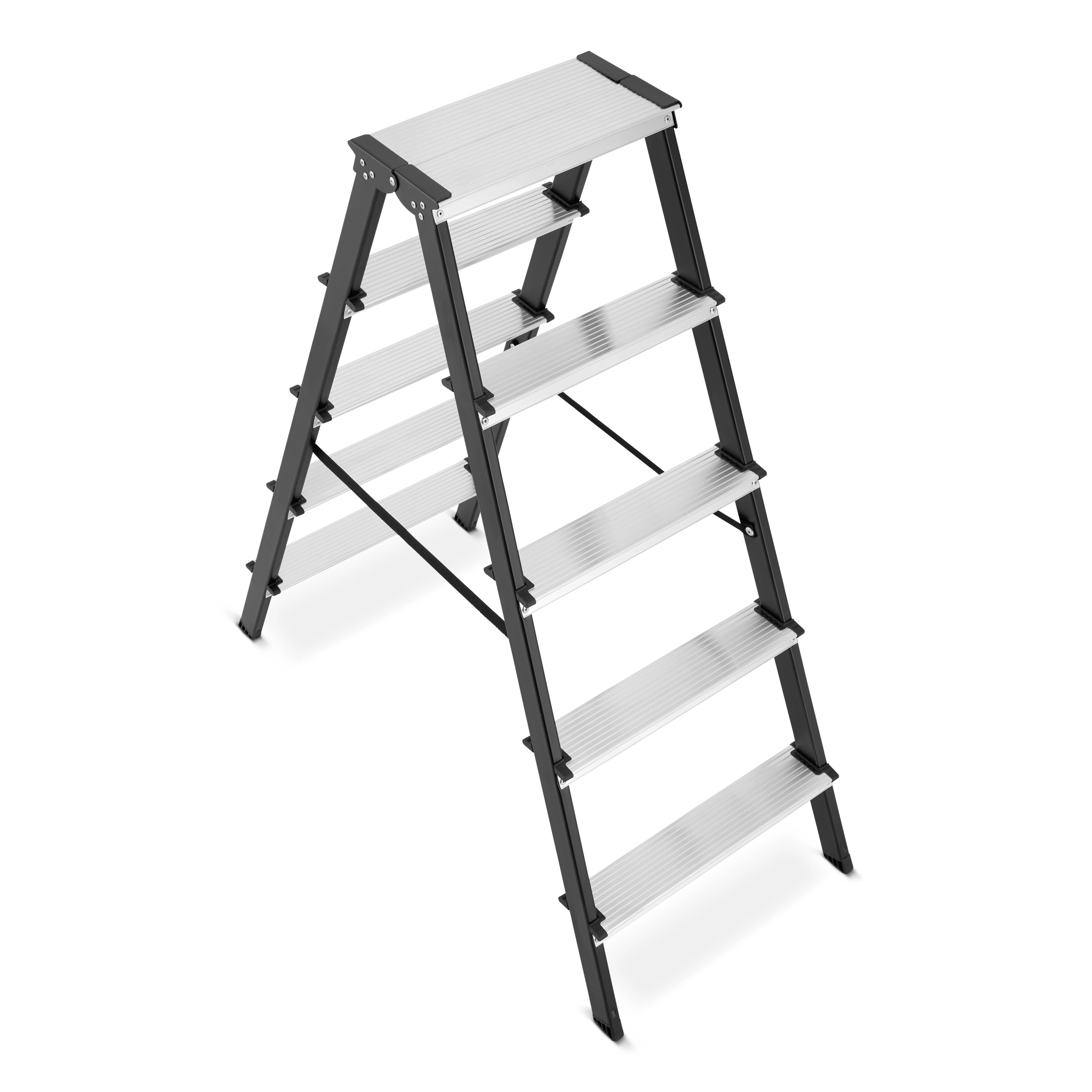 Drabina drabinka domowa 2x5 dwustronna składana MOCNA 150 kg HIGHER schodki — 6