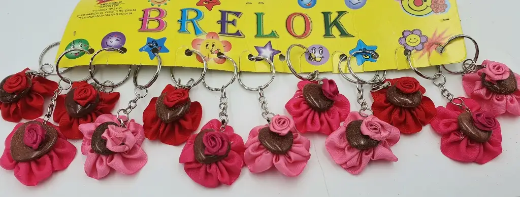 brelok 12szt. kwiat z  sercem |  KB511