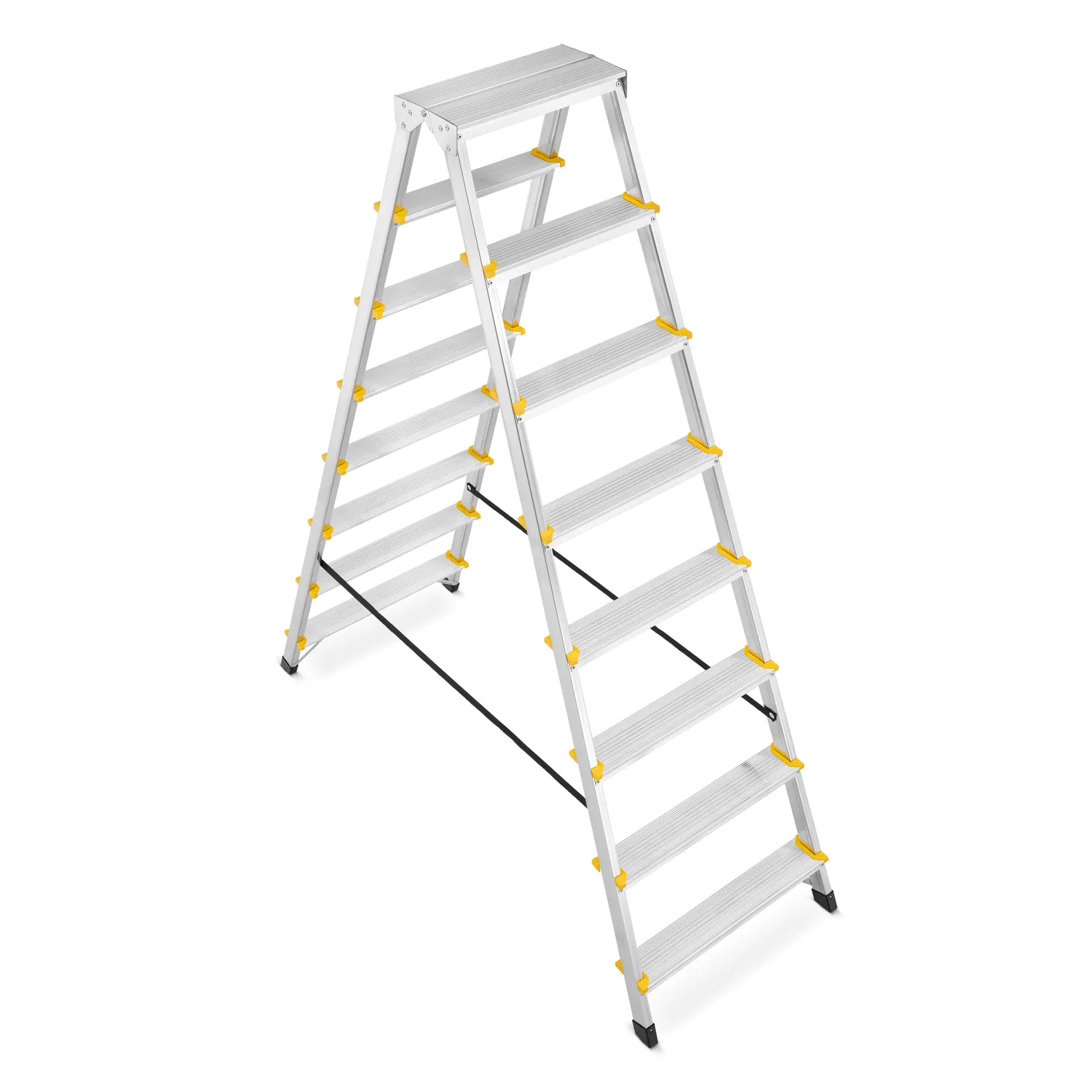 Drabina aluminiowa domowa dwustronna składana HIGHER 2x8 stopni taboret podnóżek schodek — 7
