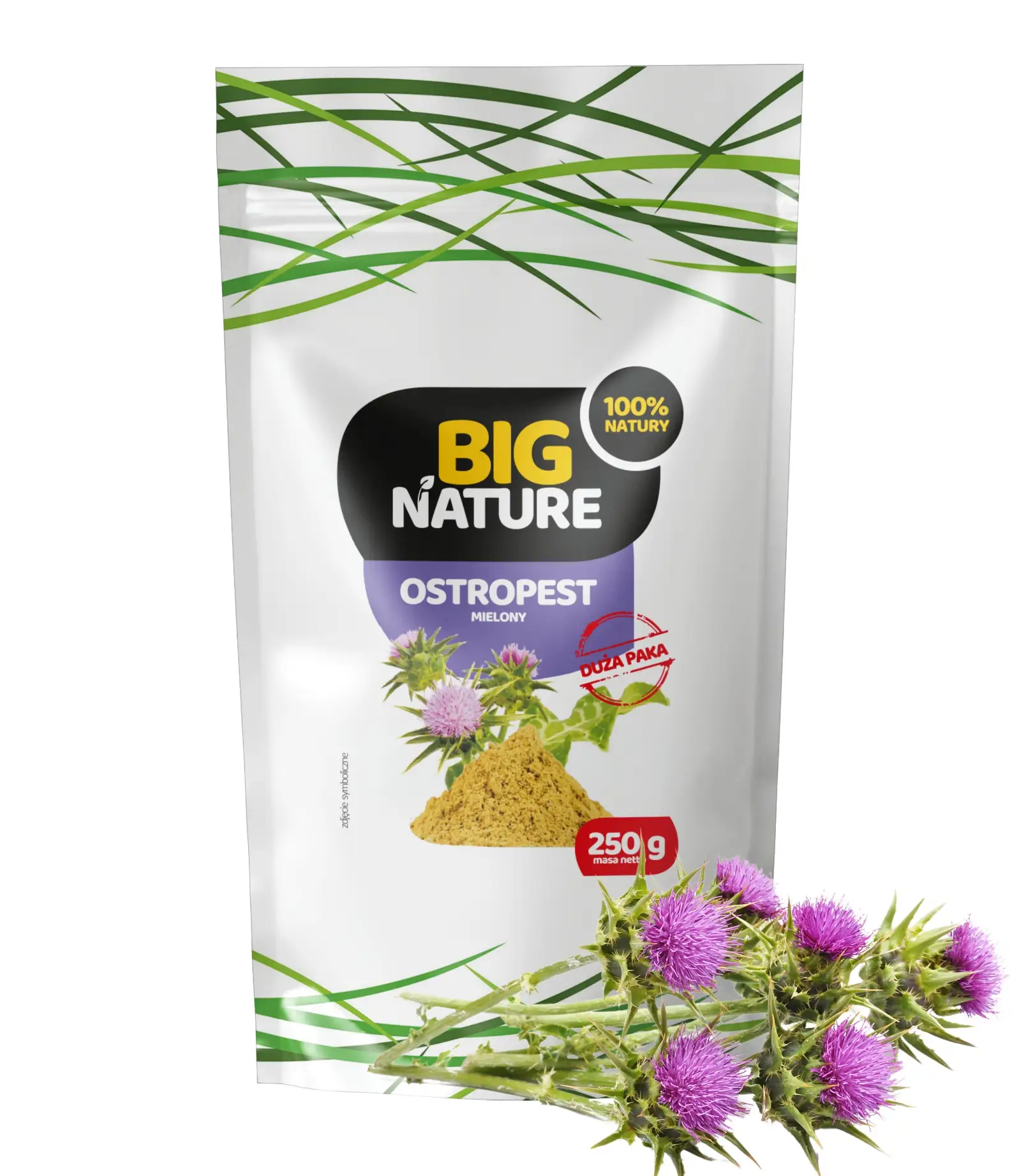 Ostropest plamisty mielony 250g Duża Paka - BIG NATURE