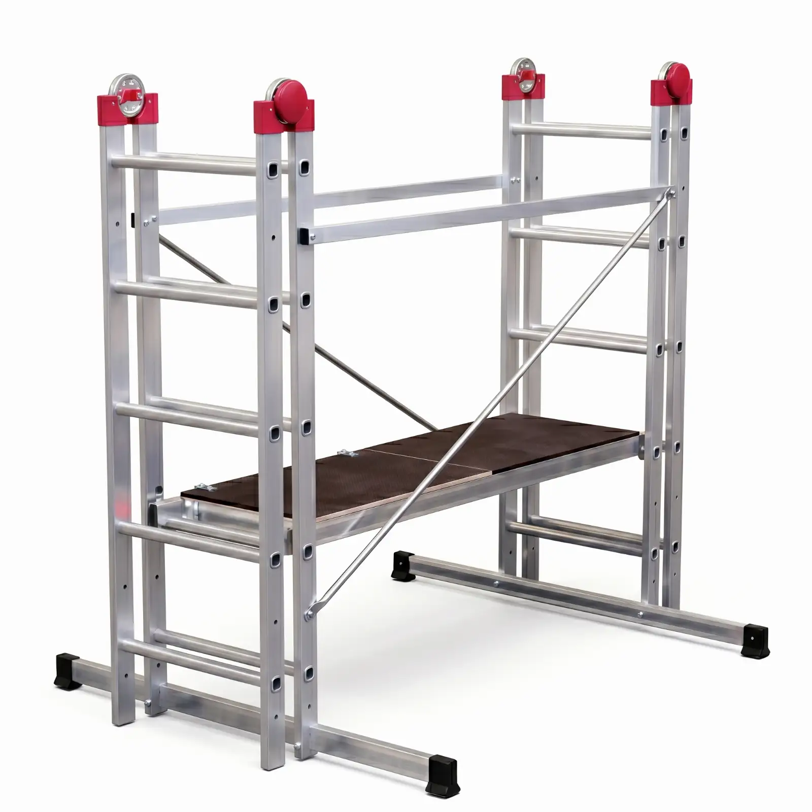Rusztowanie aluminiowe przegubowe jezdne przejezdne 4w1 GIERRE Easy 200 G-FA200EY 3,8 m modułowe — 3