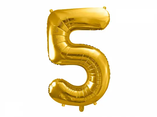 balon foliowy ,,5'' ZŁOTO 86cm | FB1M-5-019