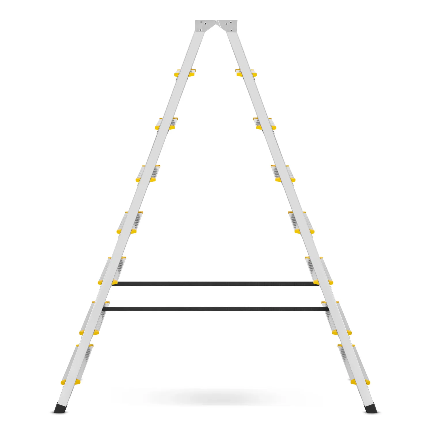 Drabina aluminiowa domowa dwustronna składana HIGHER 2x8 stopni taboret podnóżek schodek — 3