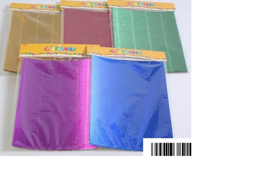 papier metalizowany karbowany A4   6 szt