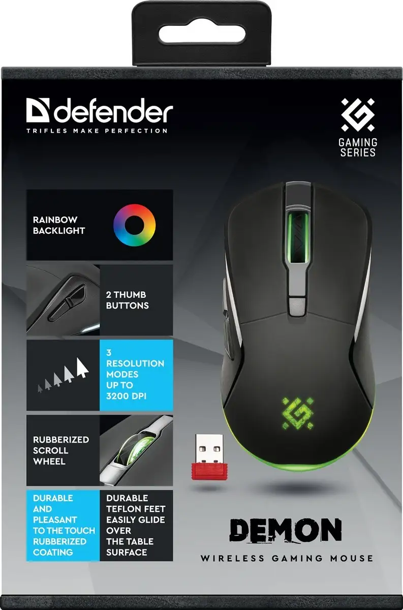 MYSZ DEFENDER GM-534 DEMON RF 3200dpi 6P — 6