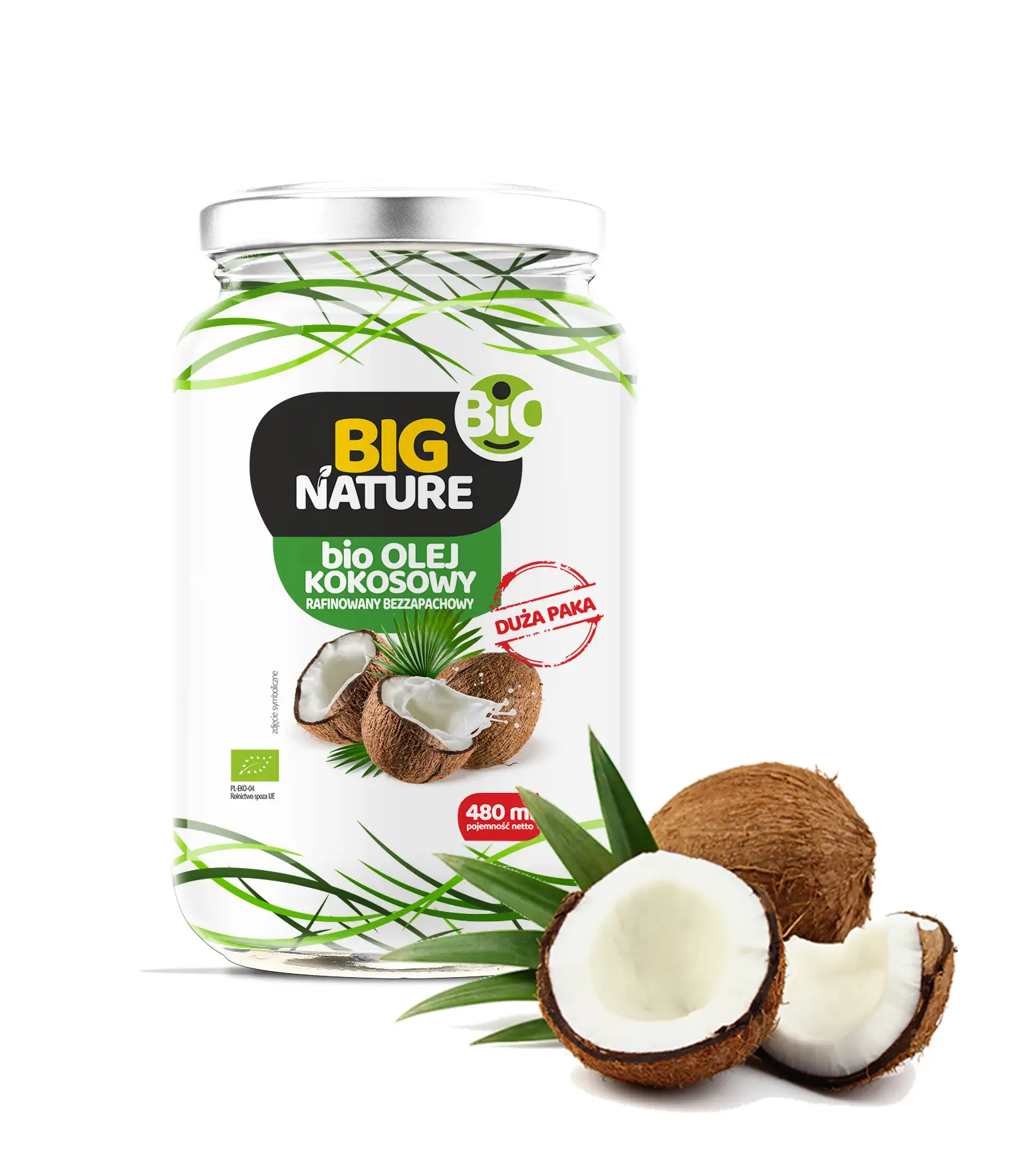 Olej kokosowy rafinowany bio 480 ml - BIG NATURE