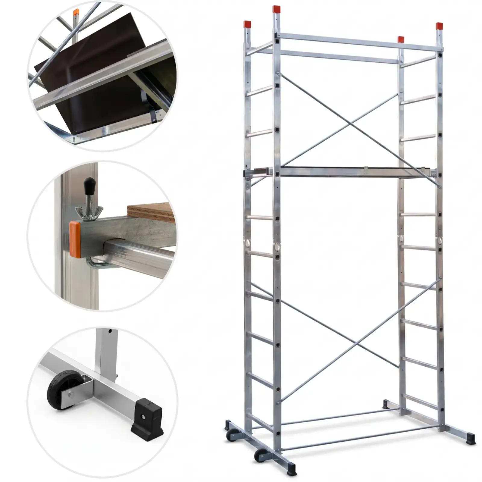 Rusztowanie aluminiowe jezdne przejezdne GIERRE Easy 400 G-FA400EY 3,95 m modułowe