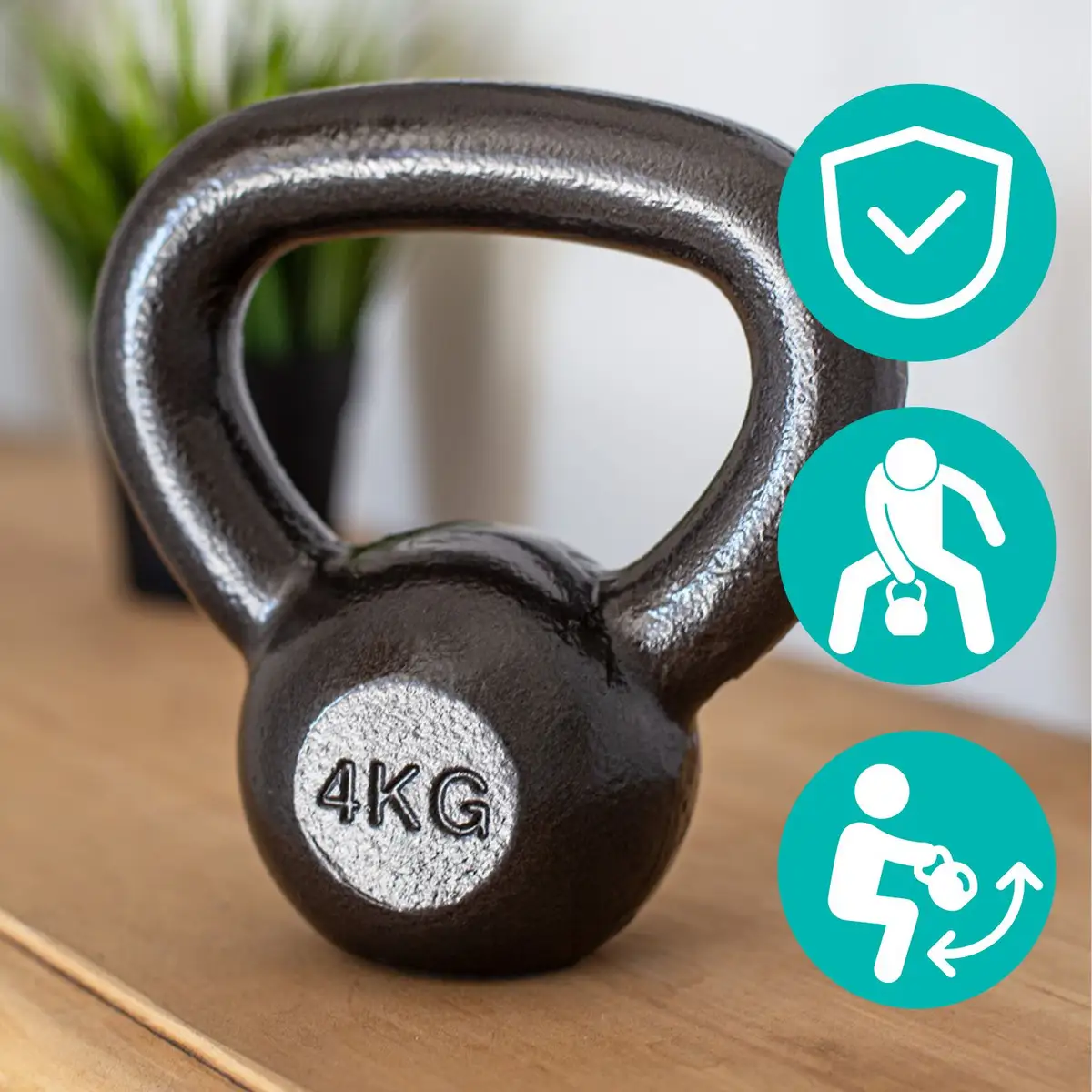 Kettlebell 4kg żeliwny BA-KCZ04 Pretorians — 3