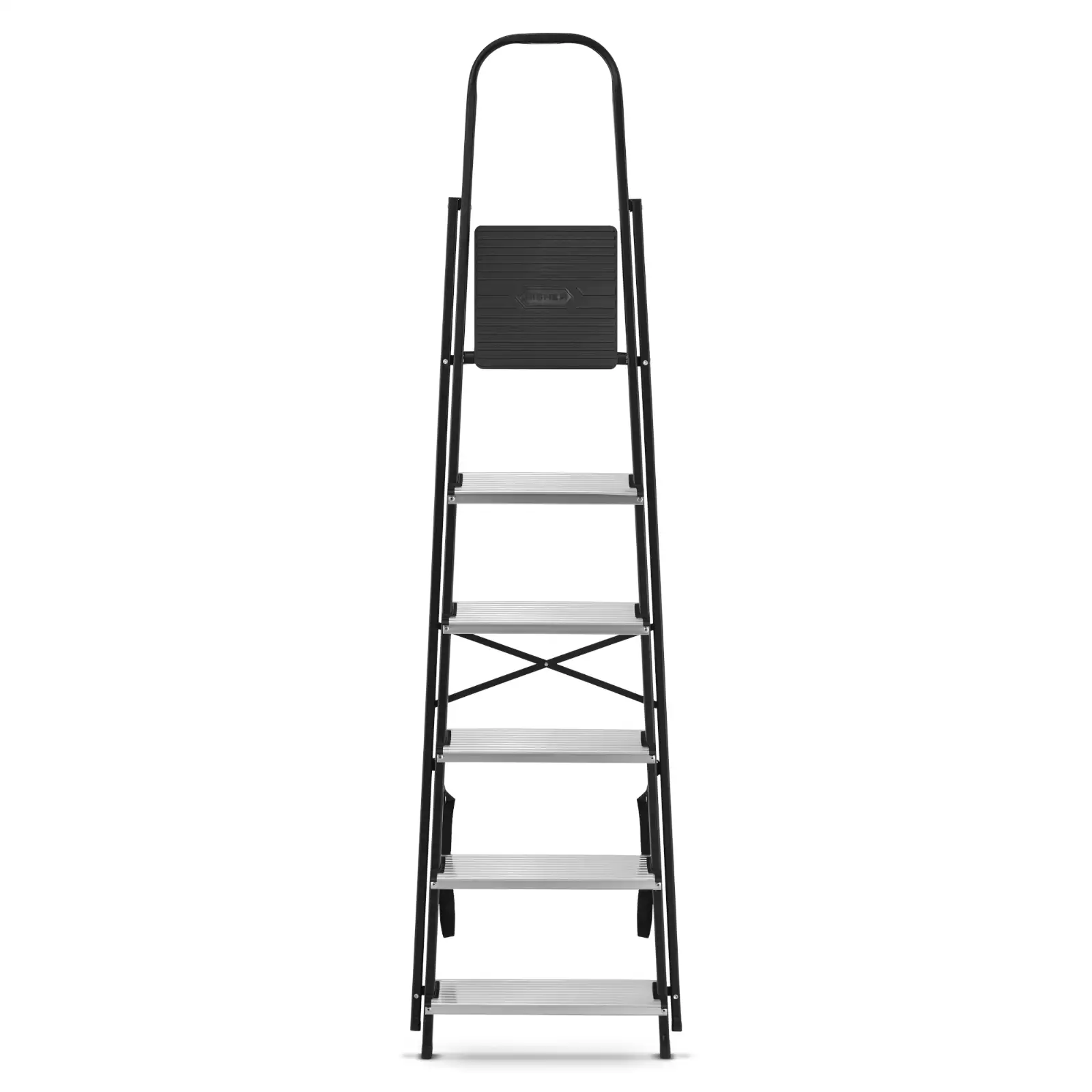 Drabina aluminiowa stalowa domowa HIGHER 6 stopni 150 kg MOCNA — 6