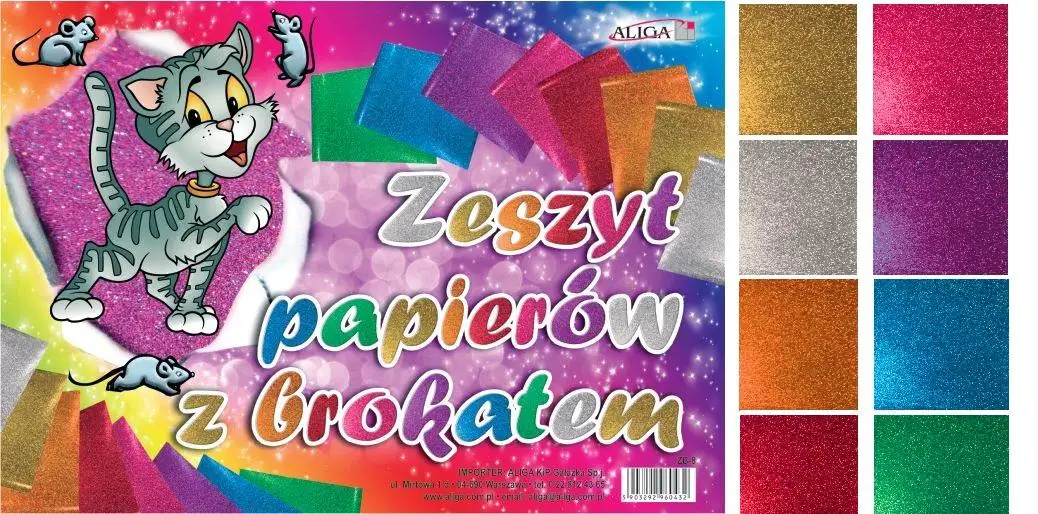 zeszyt papierów z brokatem 8kol. | ZB-8