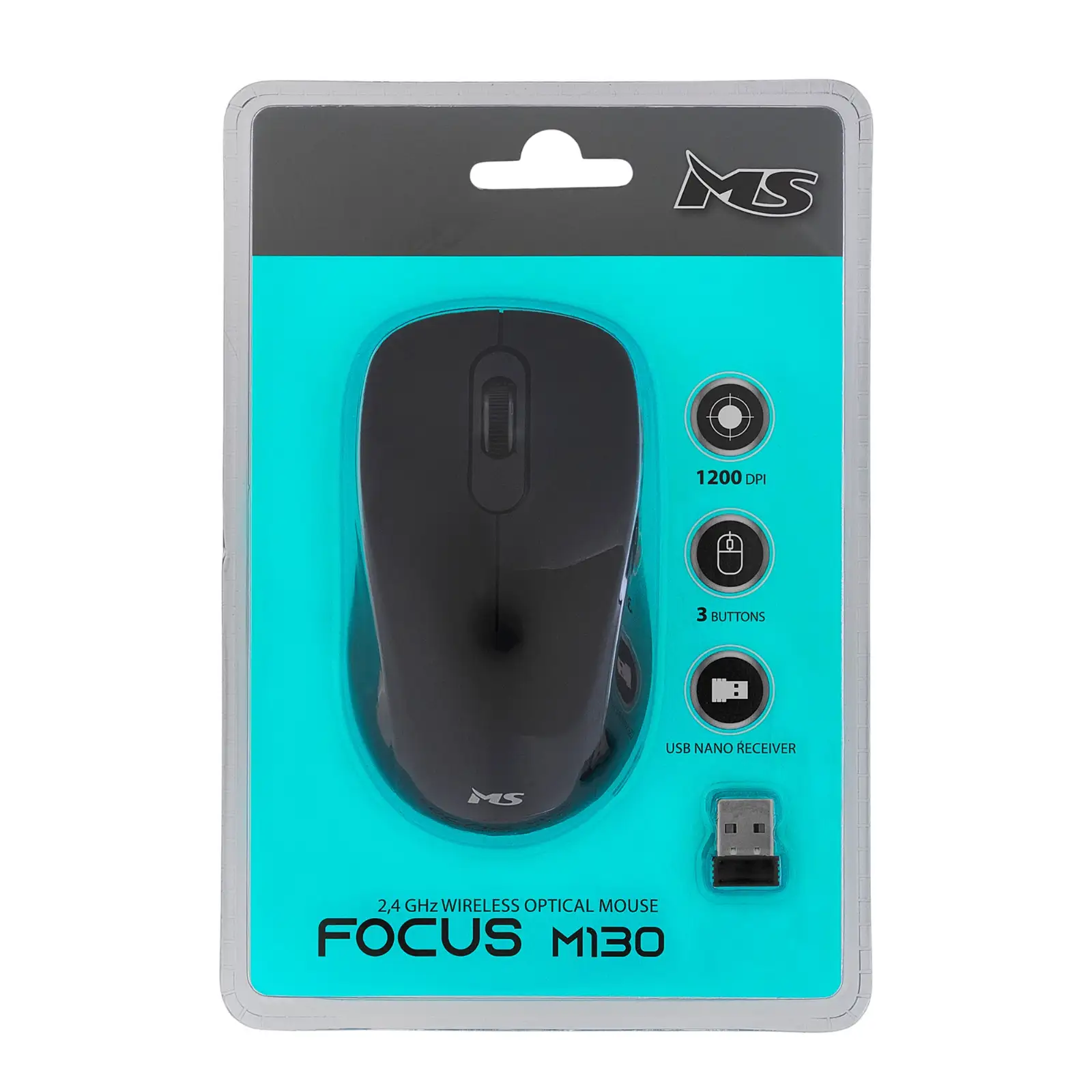 MYSZ BEZPRZEWODOWA MS FOCUS M130 1200DPI 3P CZARNA — 5
