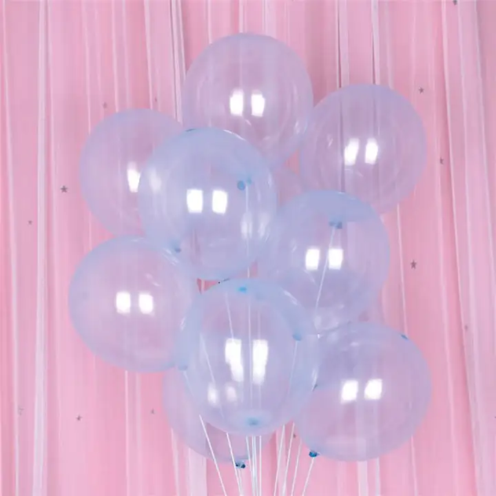 balon niebieski transparentny 10cali 12szt  400367