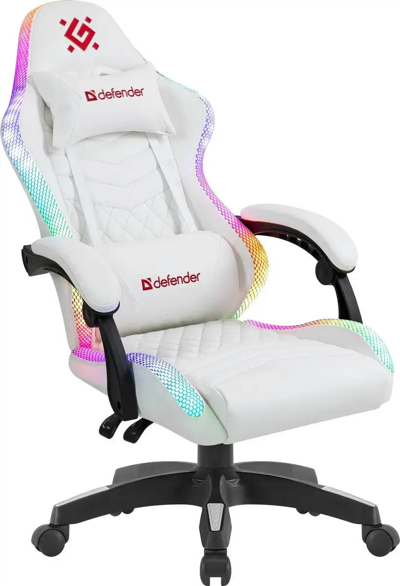 FOTEL DEFENDER CORE BIAŁY RGB GAMING — 15