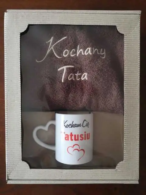 zest.prezentowy ręcznik+kubek KOCHANY TATA