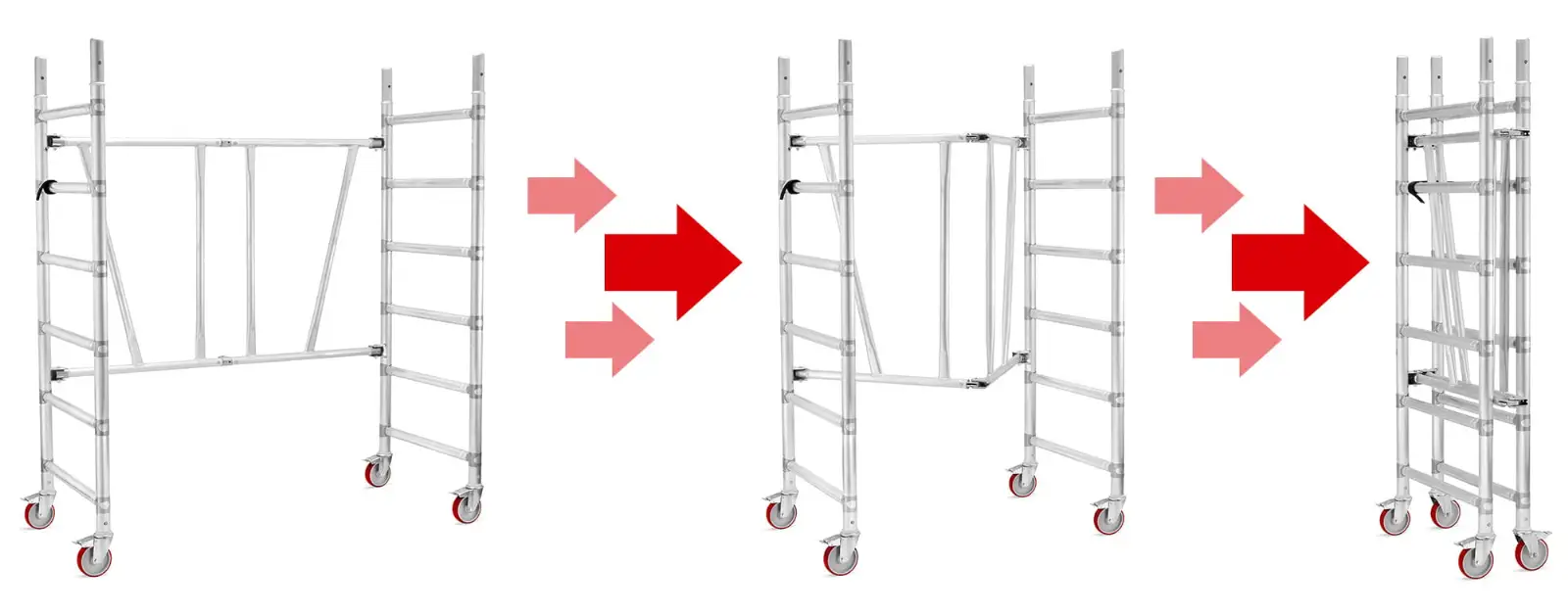 Rusztowanie aluminiowe jezdne składane FARAONE COMPACT XS 160 x 75 cm 160 pakiet A+B - 3,70 m — 12