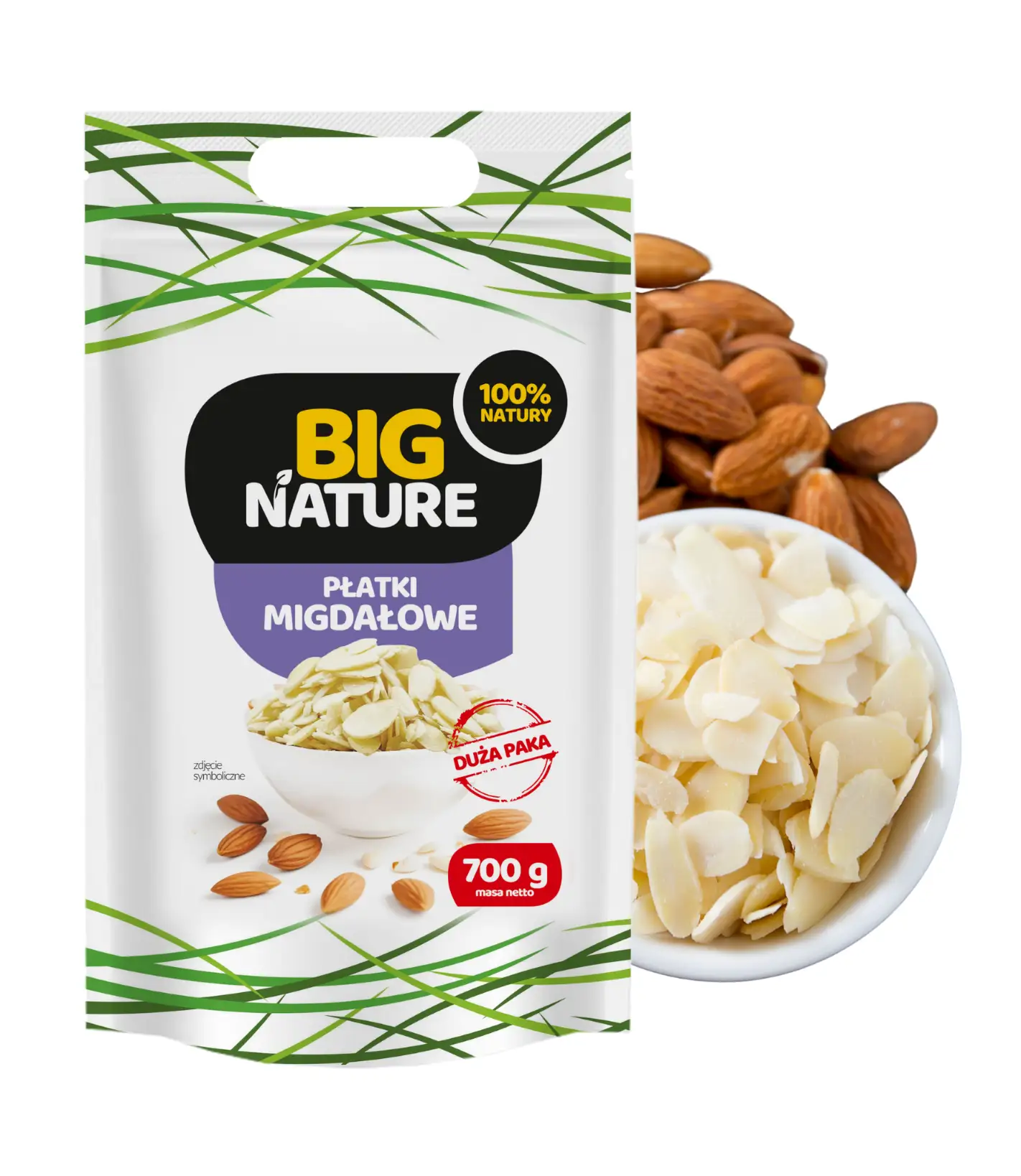 Płatki migdałowe 700g  - BIG NATURE