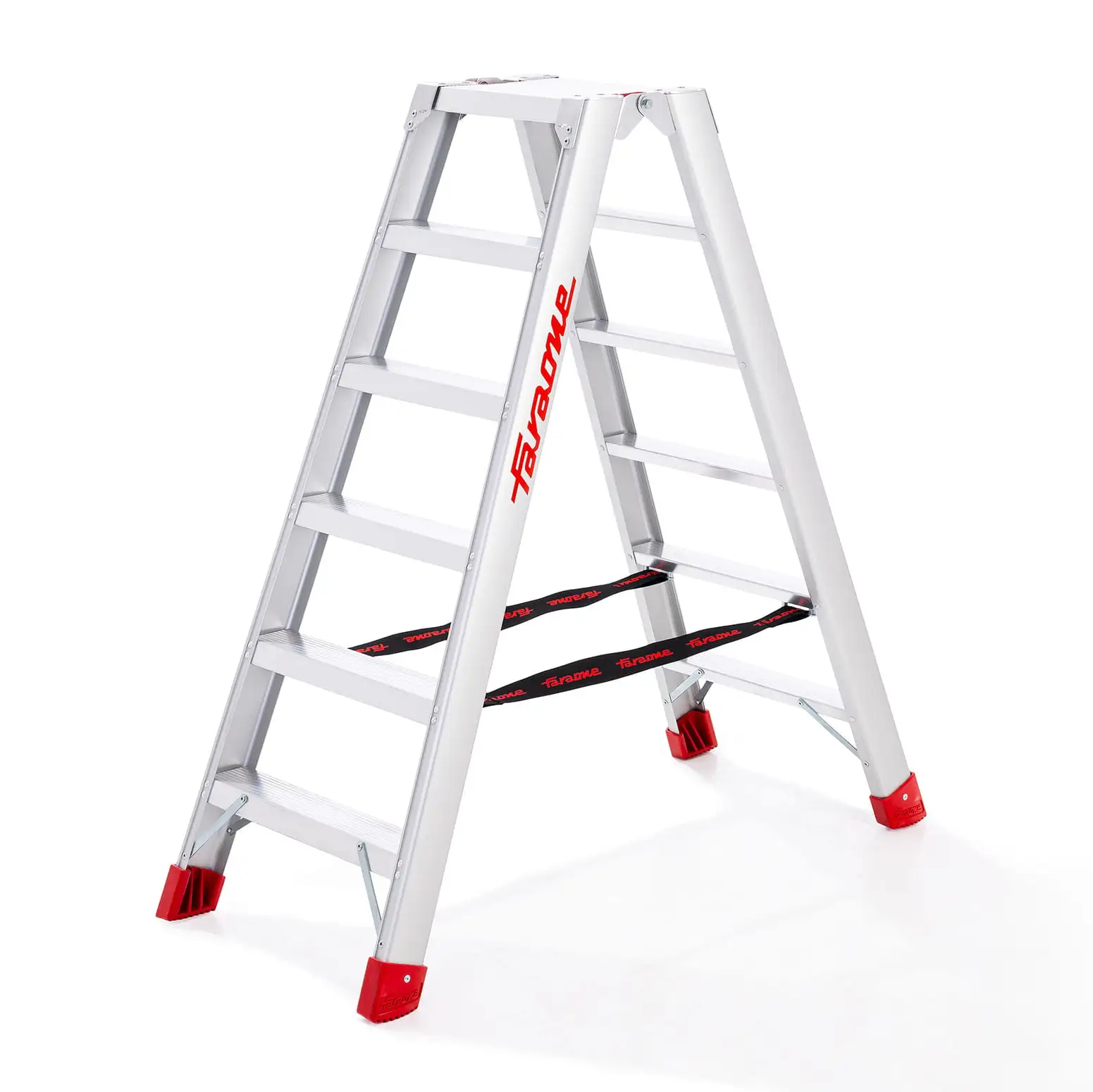 Drabina aluminiowa dwustronna składana profesjonalna 6 stopniowa FARAONE S2140 ND - 2,80 m — 6