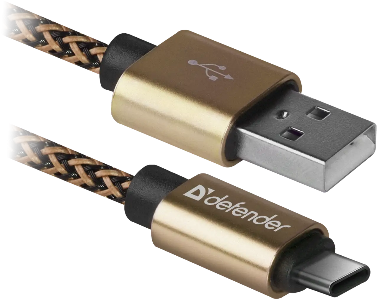 KABEL DEFENDER USB AM-TYPE C 1,0m 2.1A ZŁOTY