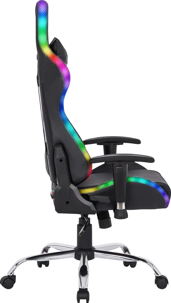 FOTEL DEFENDER ULTIMATE CZARNY RGB PODŚWIETLENIE — 5